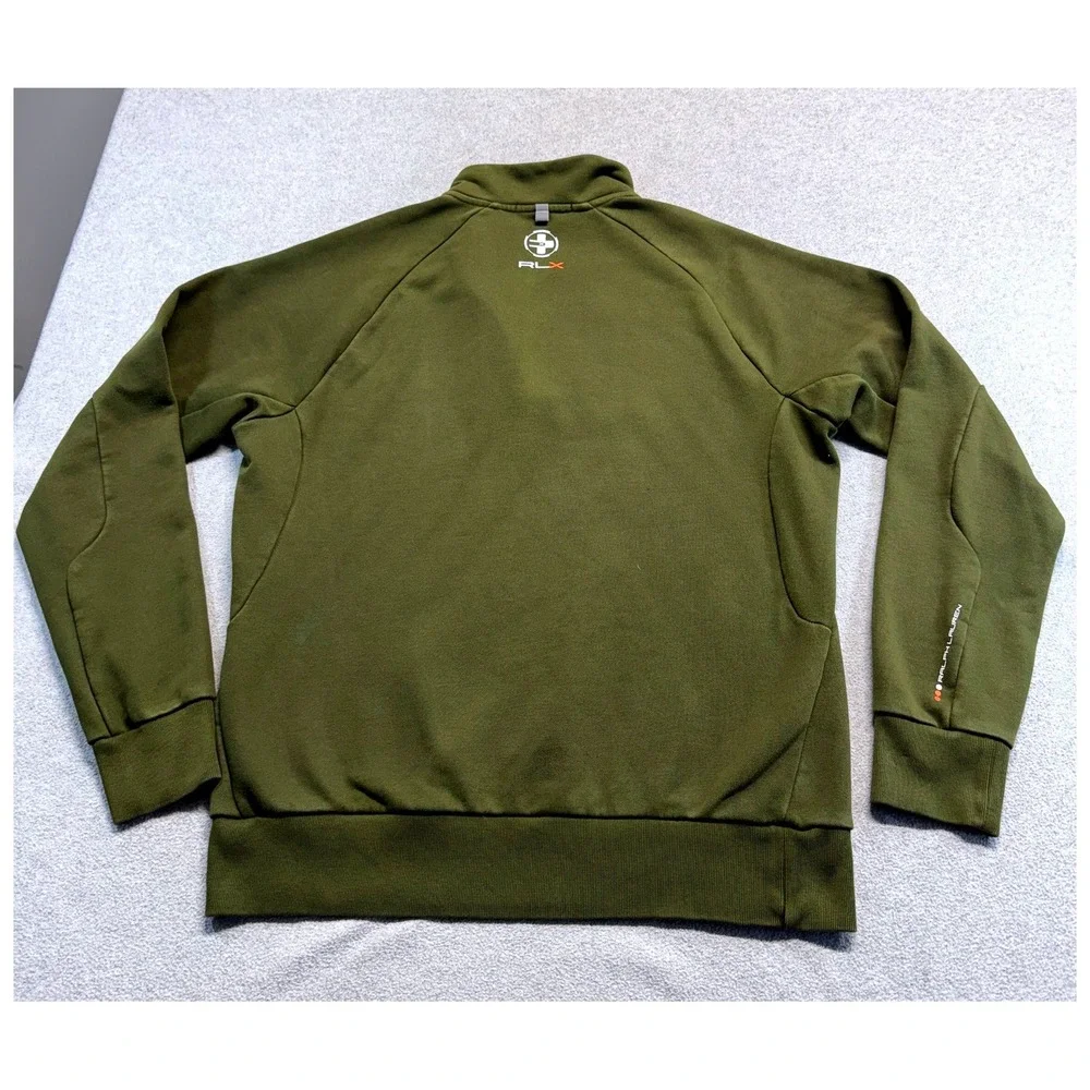 RLX Ralph Lauren Quarter Zip Mens Large Olive Green Expedition Tech Pullover